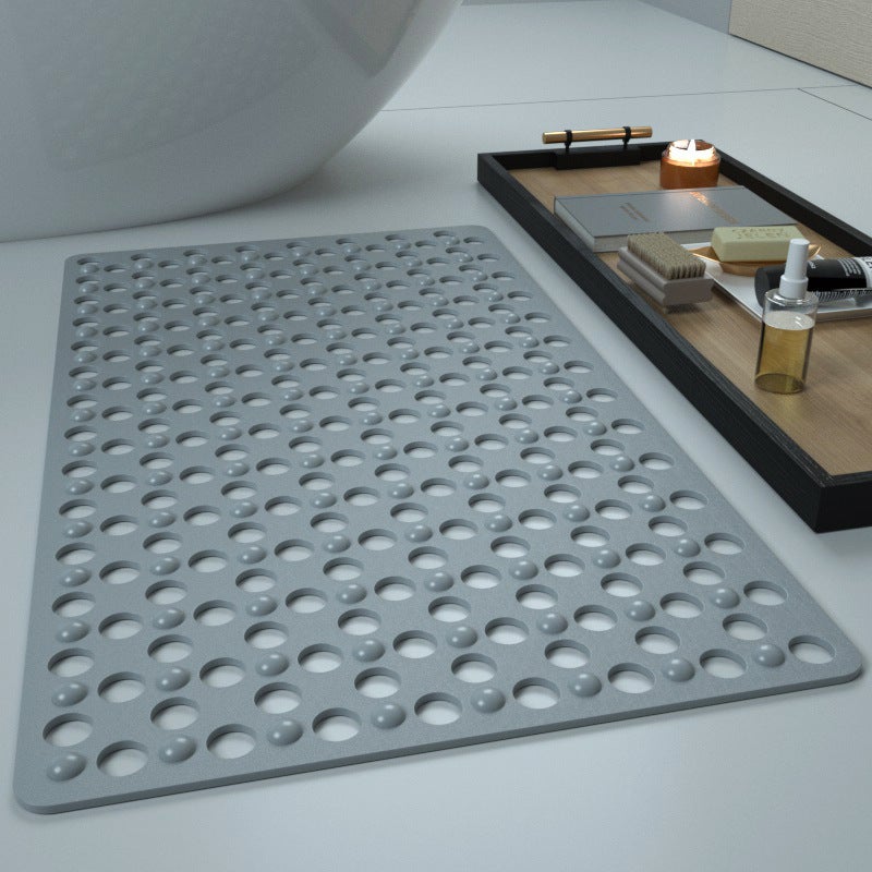 Antypoślizgowa mata do kąpieli z przyssawkami z szarego silikonu TPE - bezzapachowa, gwarantuje bezpieczeństwo i komfort (36x72cm)