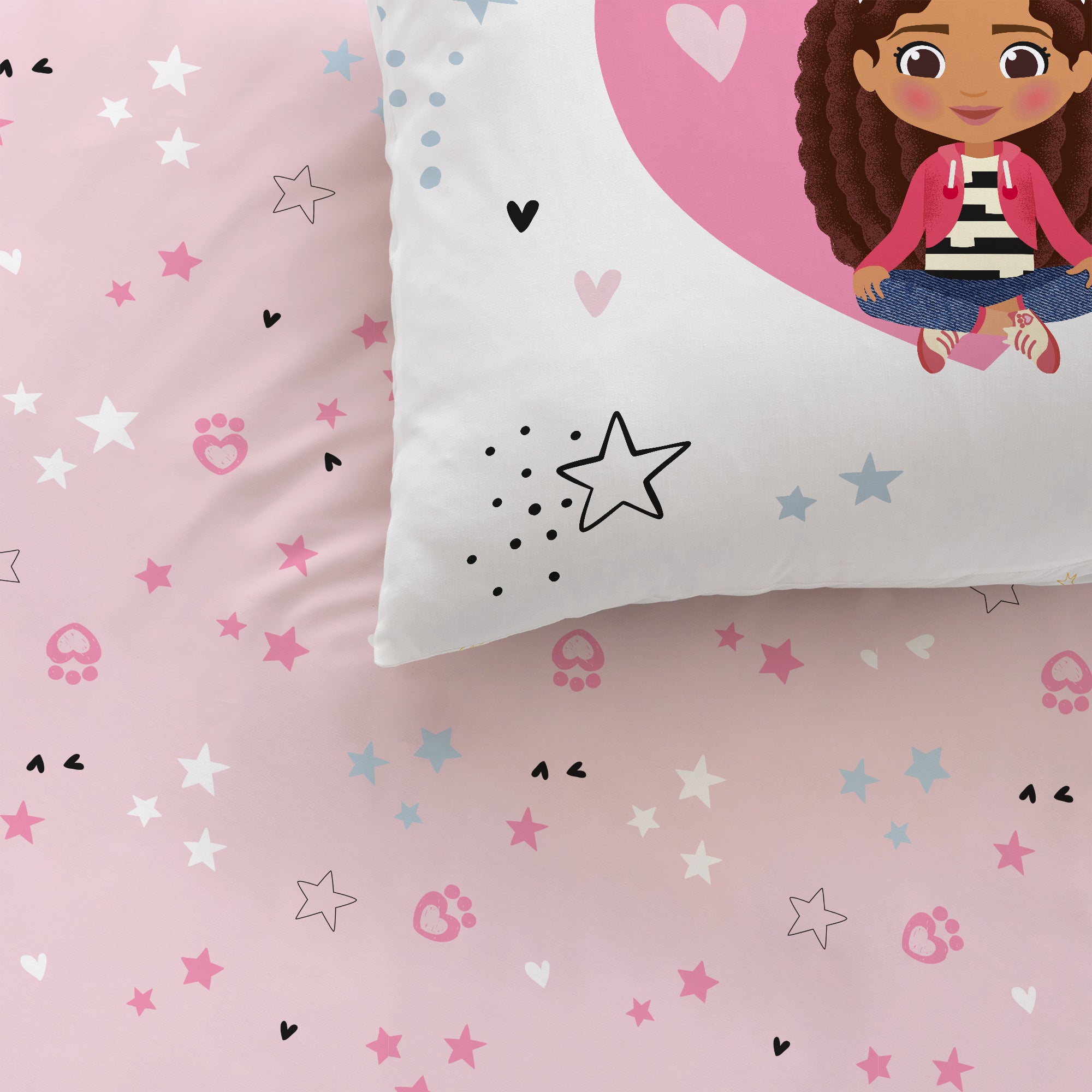 Parure de lit imprimée 100% coton, GABBY ET LA MAISON MAGIQUE HEARTS - 2