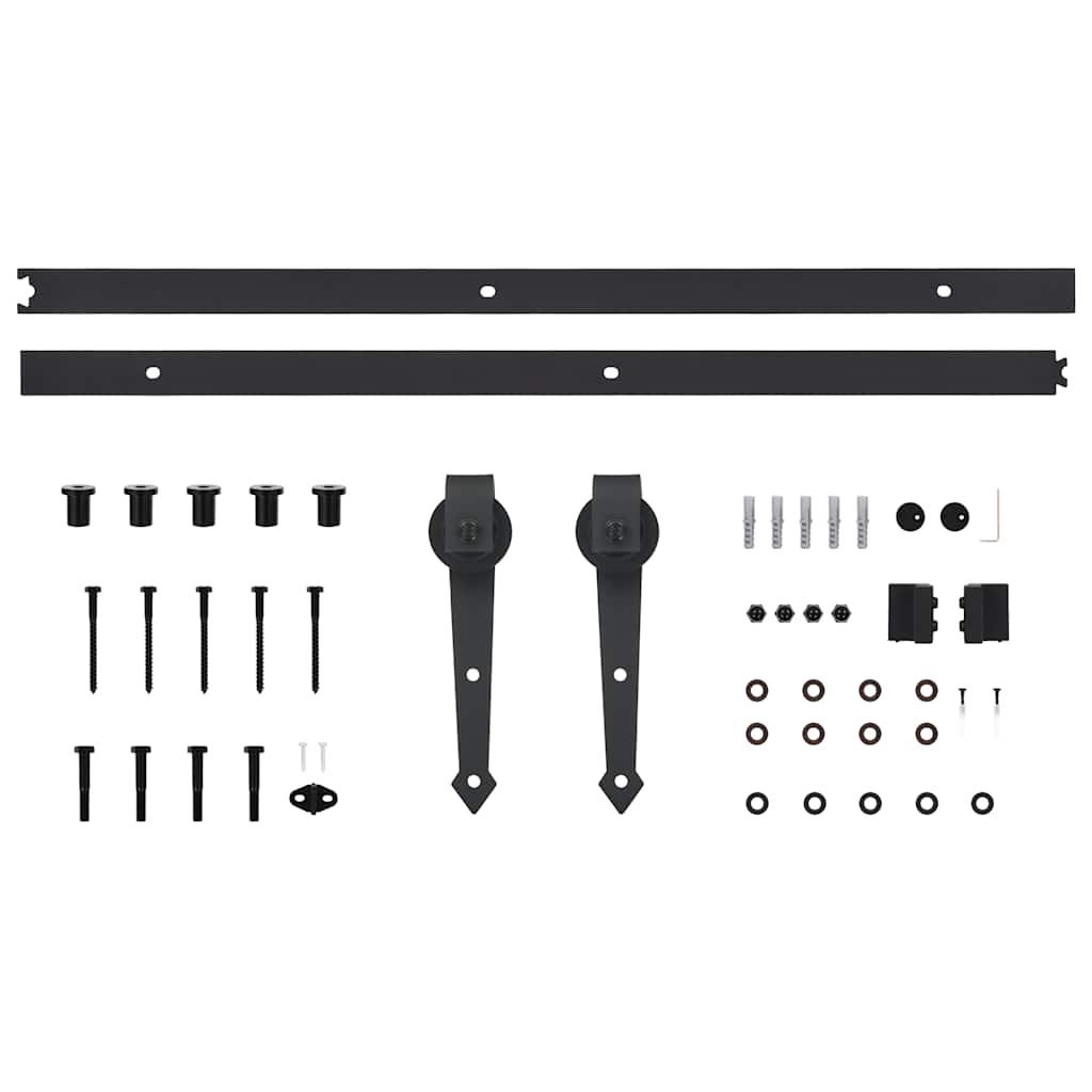 vidaXL Kit de quincaillerie de porte coulissante SKIEN 200 cm noir - 5