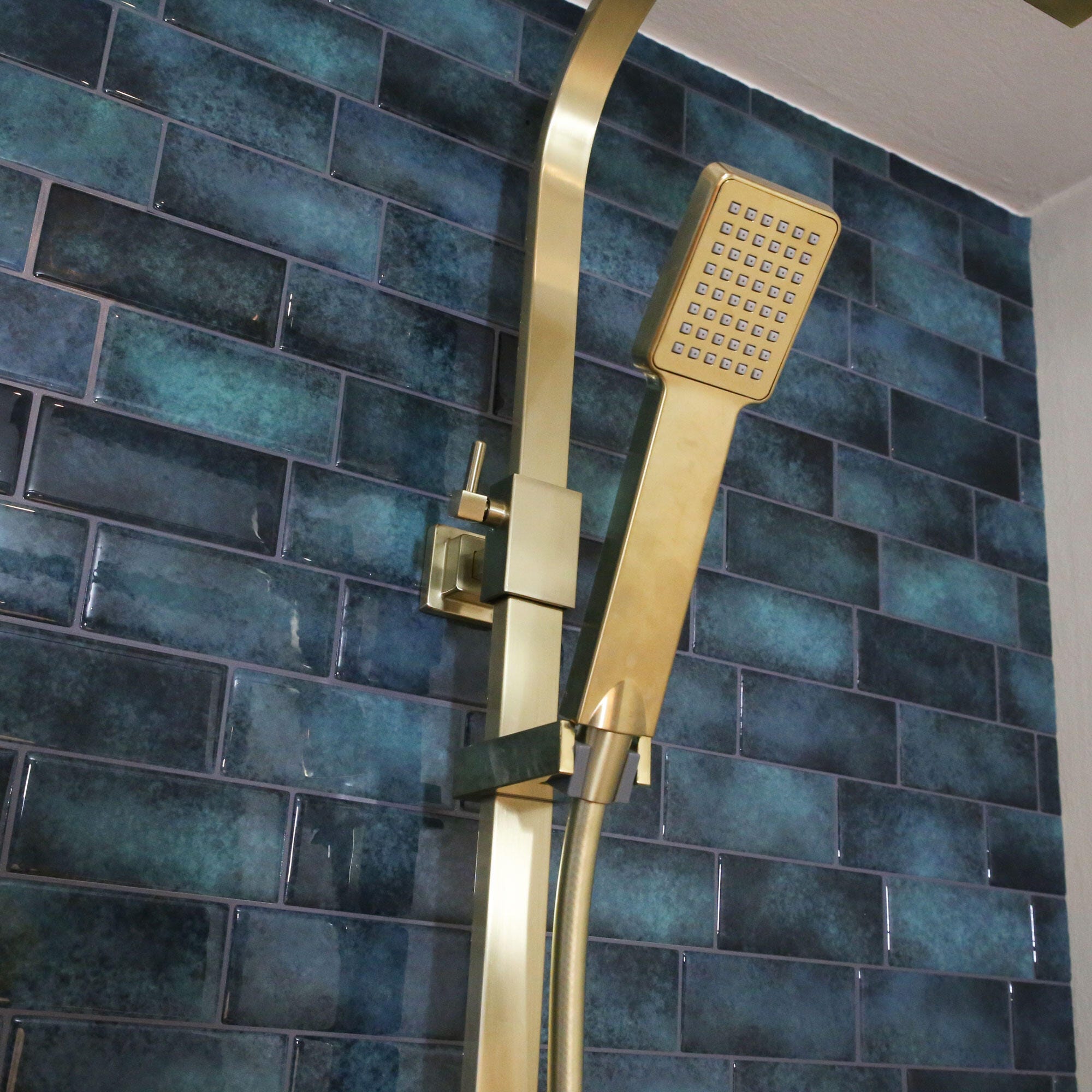 Colonne de douche thermostatique ESSEBAGNO Quartos Or brossé - 5