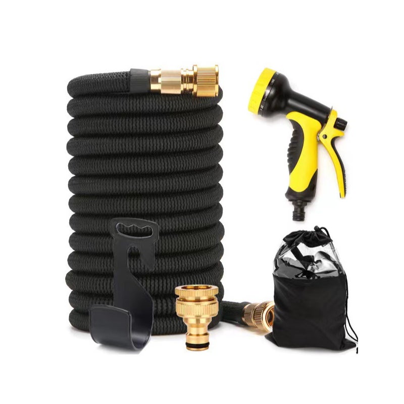 Rozciągliwy wąż ogrodowy o długości 7,5 m z dyszą wielofunkcyjną, zestaw teleskopowego węża ogrodowego, elastyczny wąż ogrodowy