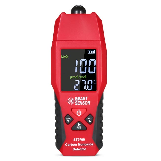 Przenośny detektor tlenku węgla, detektor CO z alarmem dźwiękowym i wizualnym, 0-1000 PPM, alarm CO, podświetlany ekran LCD
