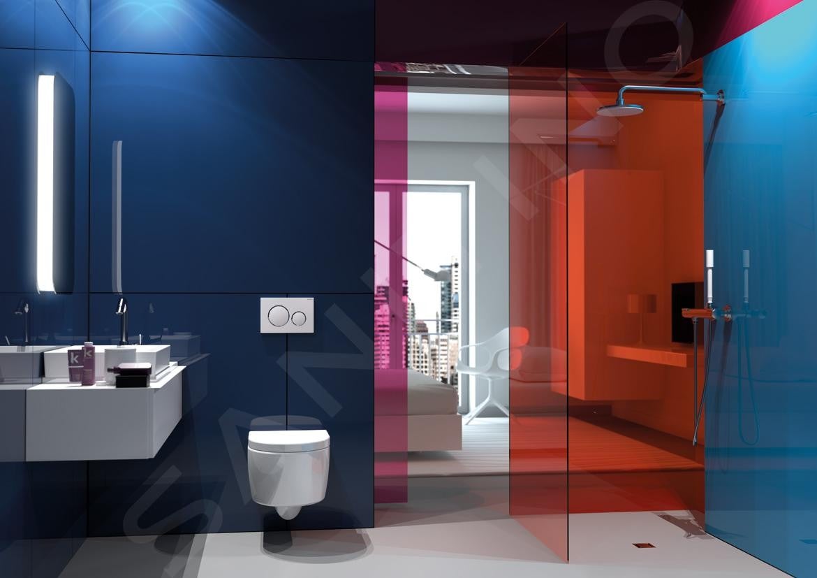 Plaque de déclenchement 3/6L GEBERIT Sigma20 - blanche anneau doré - 10