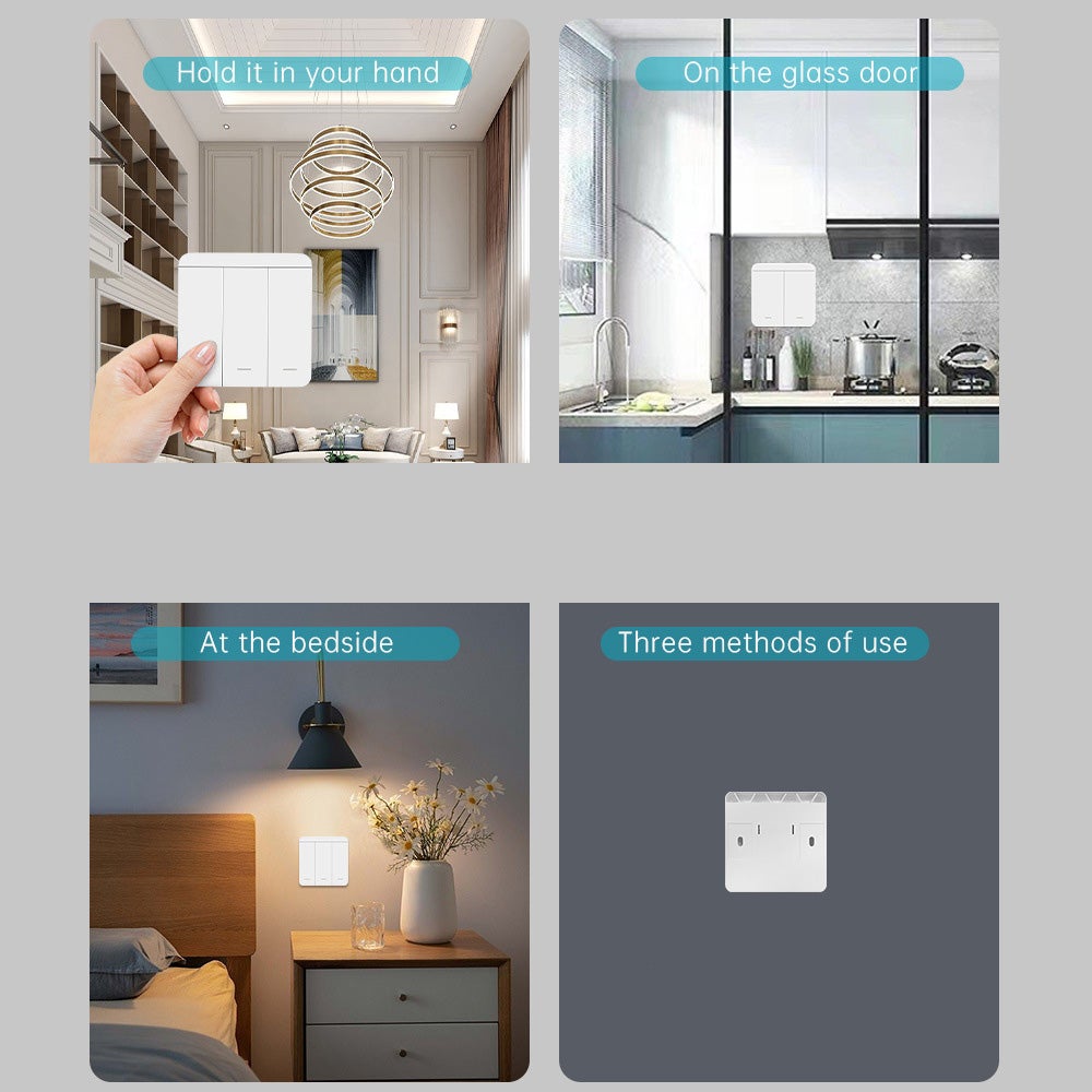 Interrupteur sans fil AC85-265V, interrupteur de télécommande sans fil, aucun câblage requis, un interrupteur + deux contrôleurs - 7
