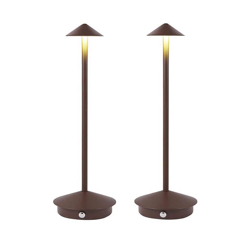 Bezprzewodowa lampa stołowa LED, lampa stołowa zasilana baterią, ładowalna lampka nocna, lampa stołowa ze ściemnianiem, brązowa (2 sztuki)