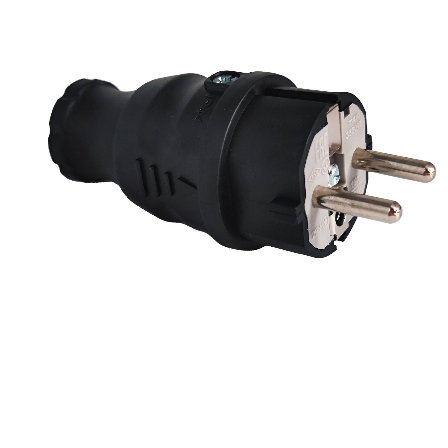 Fiche Male Caoutchouc Brochage Domestique Français 220v 16a 2p+t - étanche Ip44 - 3