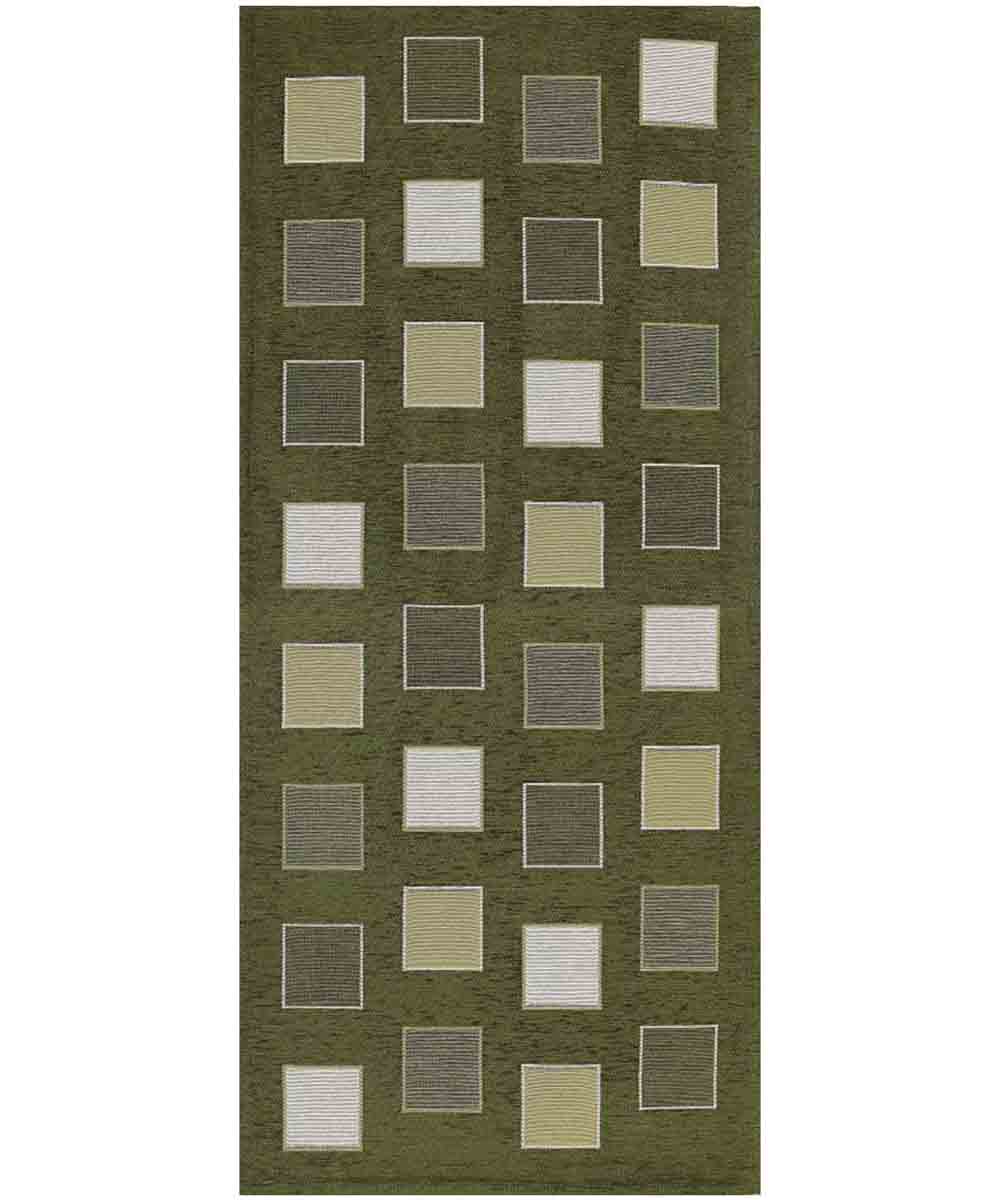 KWADRAT 55x140 cm ZIELONY Antypoślizgowy dywan welurowy | GalleriaFarah1970