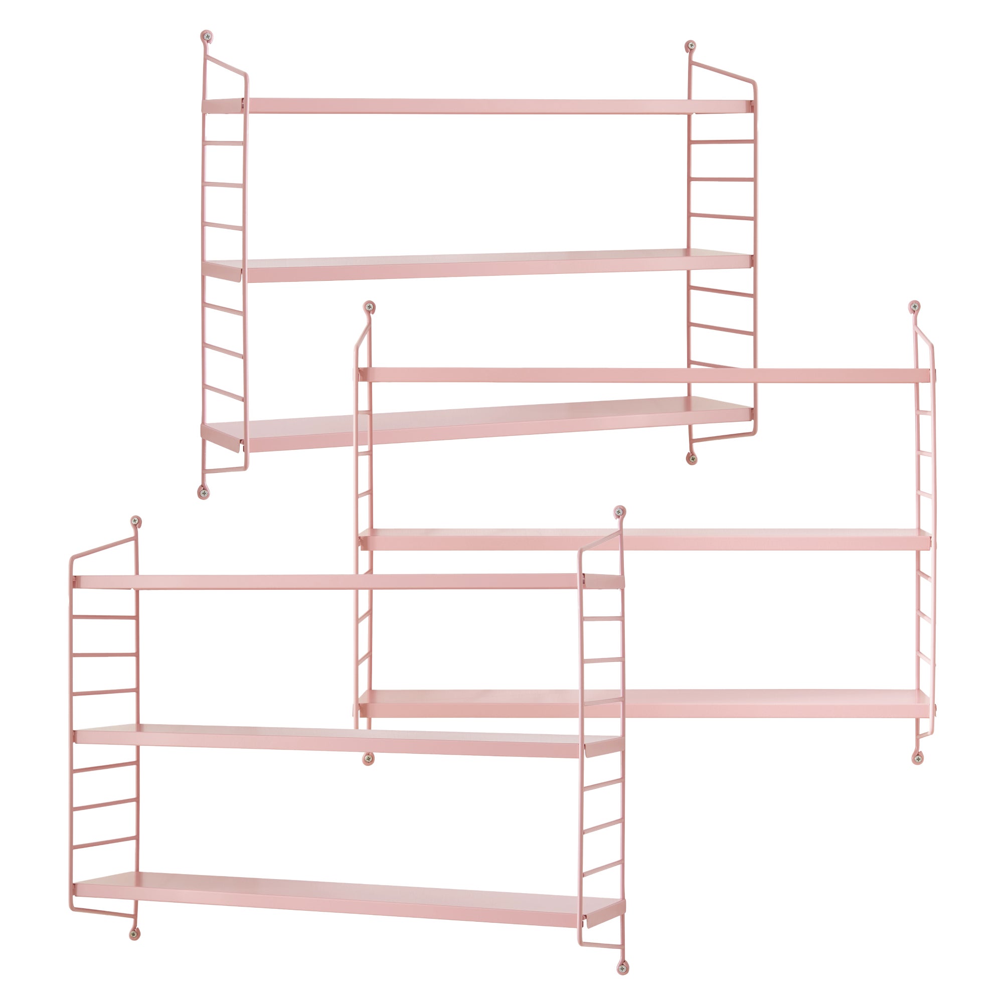Estantería de pared Strängnäs de 3 niveles acero 50x60x15 cm - Rojo [en