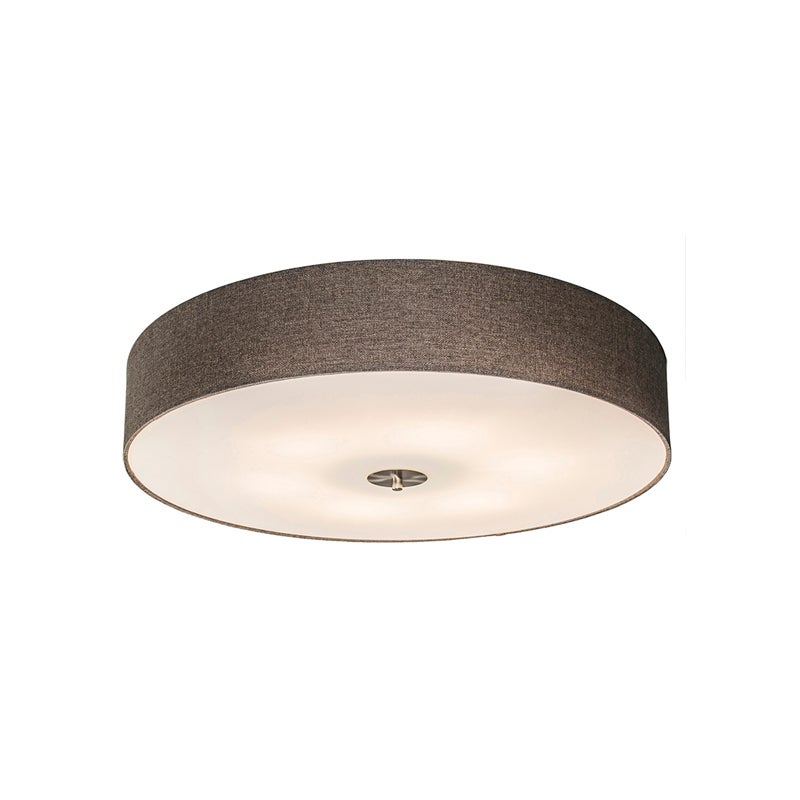 Rustykalna lampa sufitowa taupe 70 cm - Drum Jute