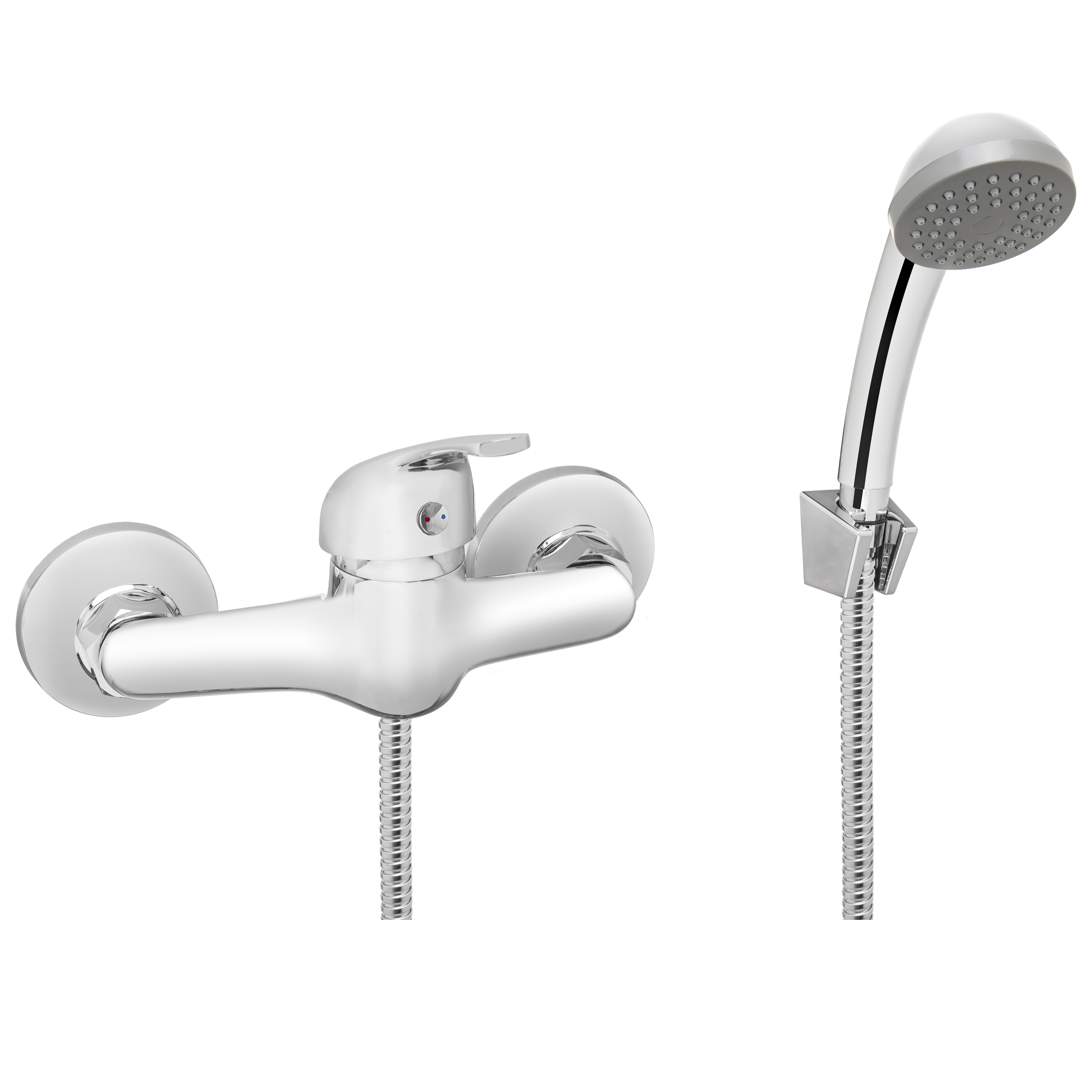 Bateria Prysznicowa Natryskowa Ścienna Zestaw Kran INVENA Mitris Chrom