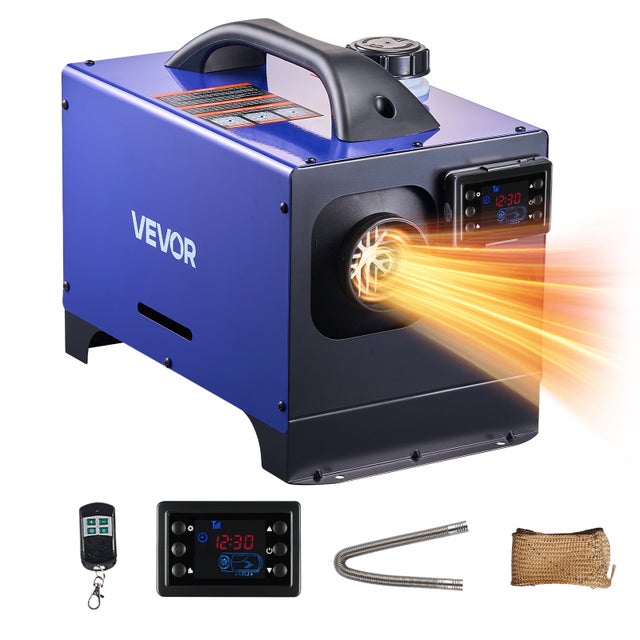 Chauffage Diesel VEVOR 8 kW DC 12 V/24 V, pour Stationnement, Tout-en-Un, avec Télécommande et Écran LCD, Réservoir 5 L, pour Caravane, Camion, Bleu
