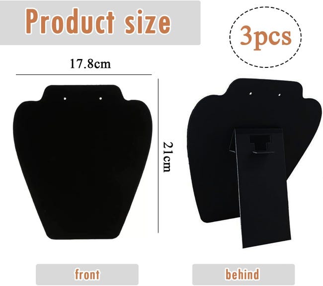 Supporto per Gioielli in Pelle PU, Supporto per Espositore per Collane Log in Flanella per Collana con Pendente a Catena Supporto per Gioielli con Base in Legno per Spettacoli di Eventi in(Nero Supporto per Gioielli in Pelle PU, Supporto per Espositore per Collane Log in Flanella per Collana con Pendente a Catena Supporto per Gioielli con Base in Legno per Spettacoli di Eventi in(Nero