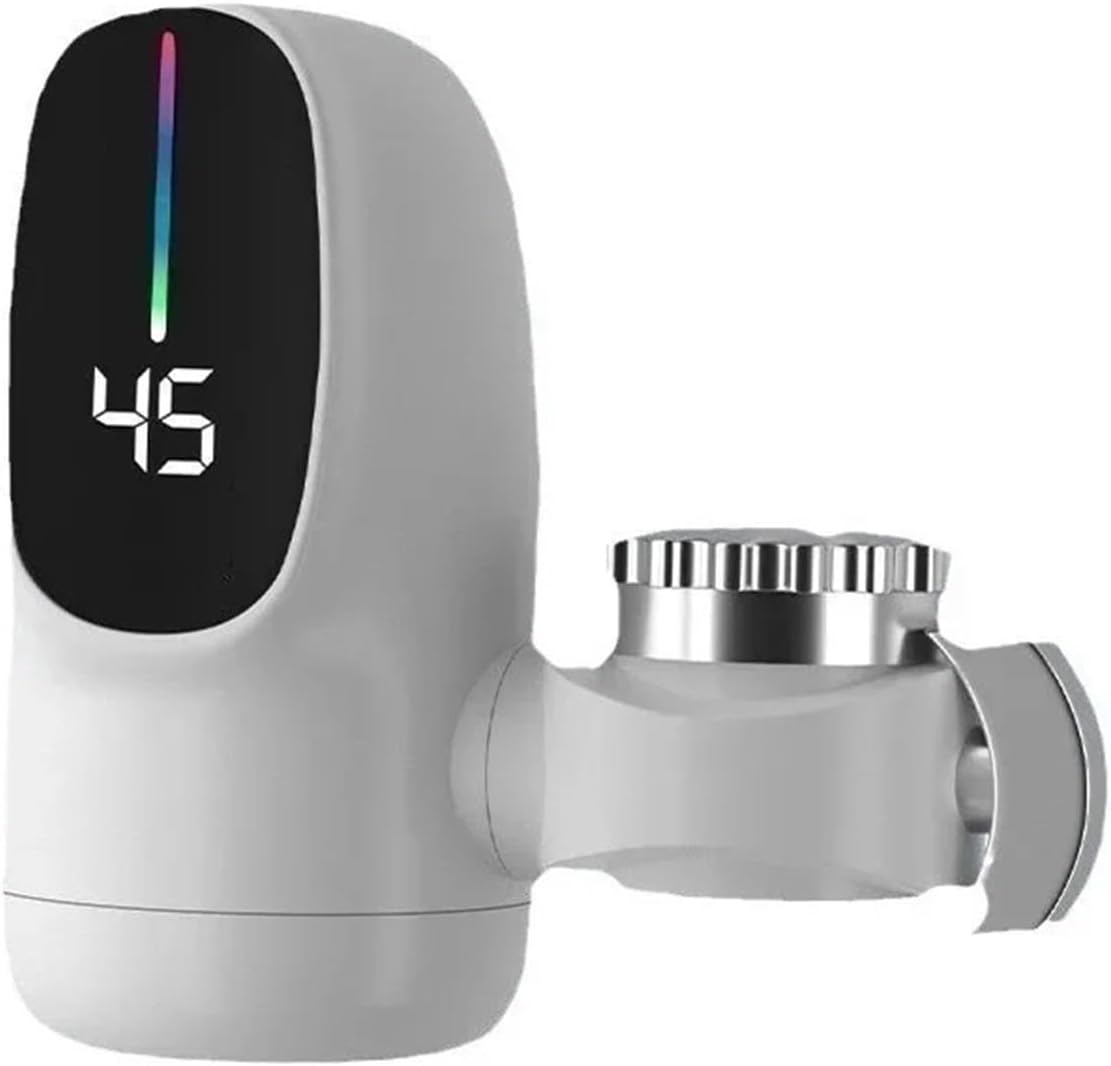 Przepływowy elektryczny podgrzewacz wody 3000 W, do szybkiego podgrzewania, bateria kuchenna i łazienkowa, podgrzewacz wody bez zbiornika (BIAŁY)