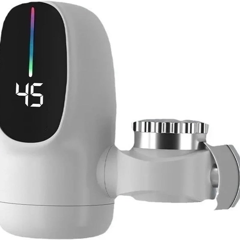 Przepływowy elektryczny podgrzewacz wody 3000 W, do szybkiego podgrzewania, bateria kuchenna i łazienkowa, podgrzewacz wody bez zbiornika (BIAŁY)