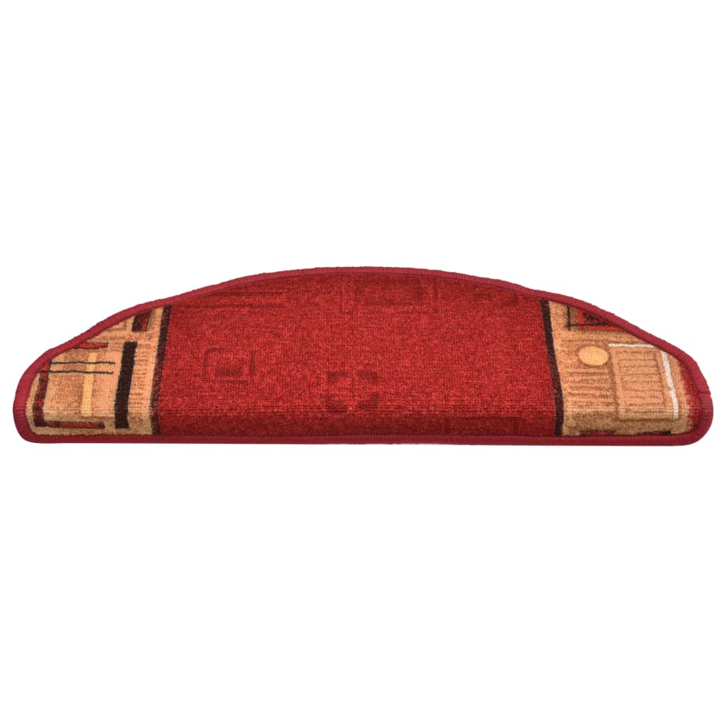 Tapis d'escalier autoadhésifs 5 pcs 65x21x4 cm Rouge - 4