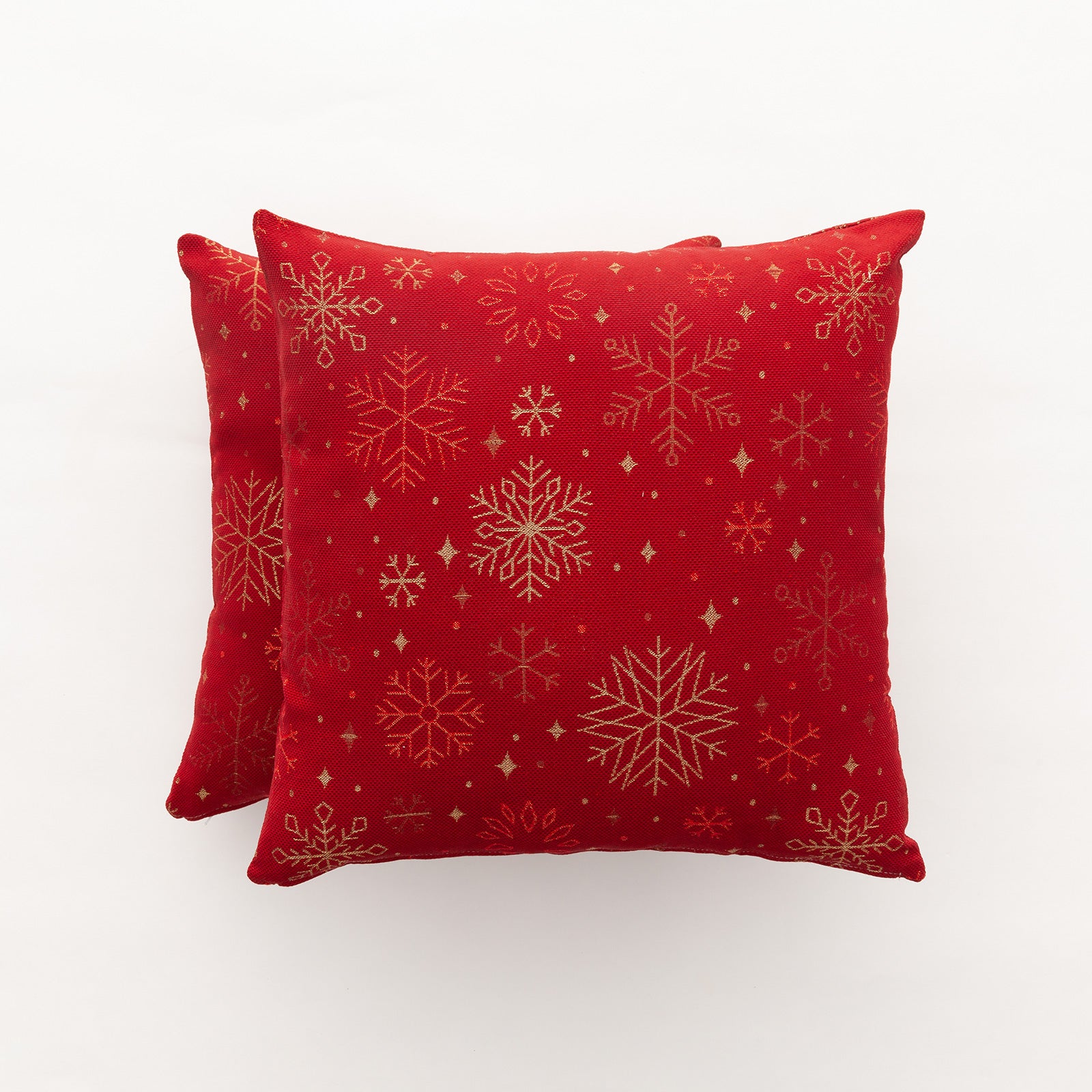 Pack 2 fundas cojín navidad jacquard algodón rojo 45x45 cm - sparkle
