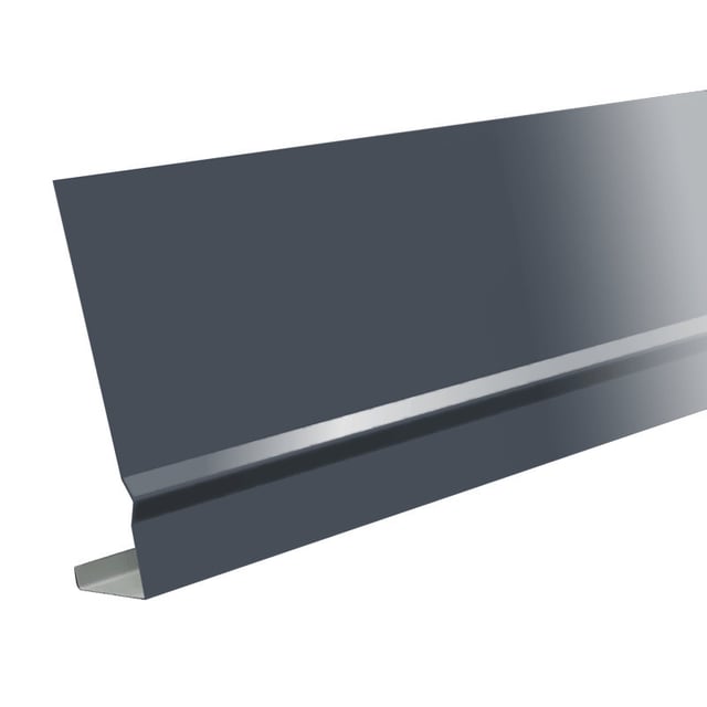 Habillage de bandeau de rive anthracite en aluminium pointe de diamant L.3 m, hauteur 140mm, ALUHOME