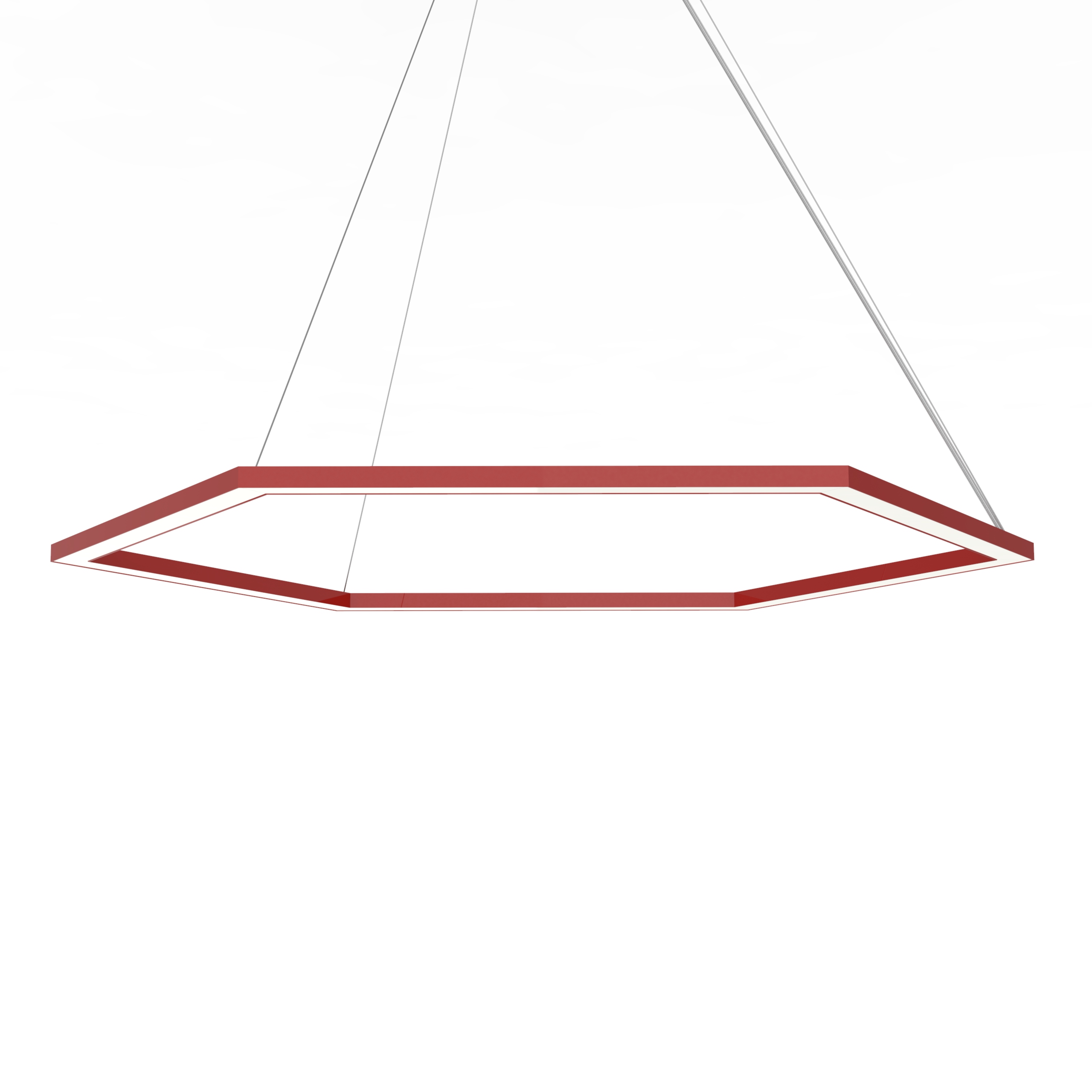 Lumicom   esagono 1x lámpara pendiente, strip led, 52w/m, 4000k, metal, rojo brillante, ø90cm