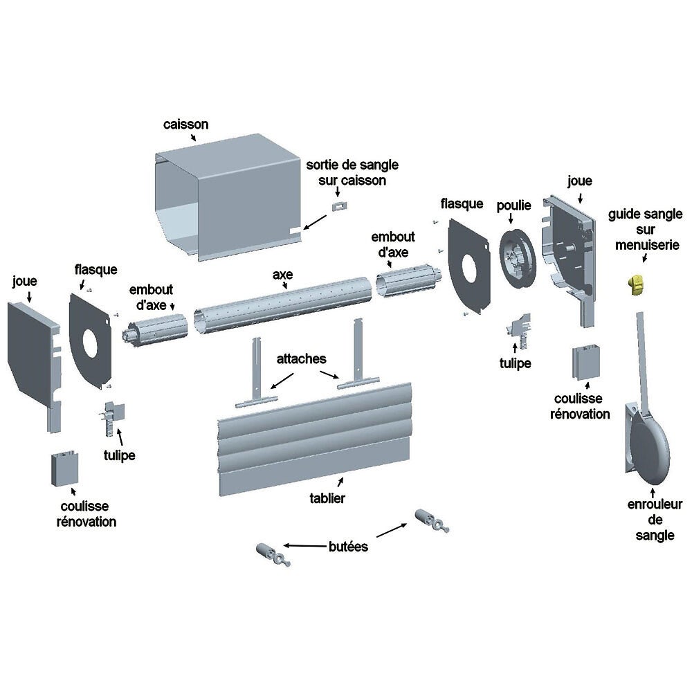 Guide sangle volet roulant fixation verticale blanc - 3