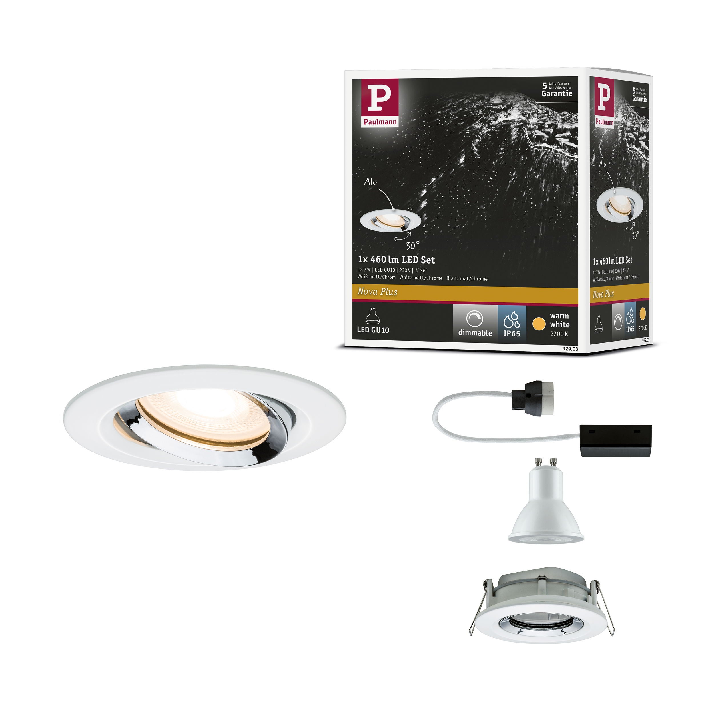 NOVA-Spot encastré LED orientable rond métal Ø 9.3cm - - 7