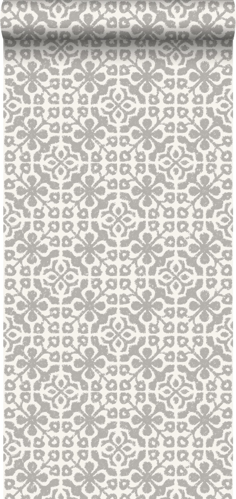 Tapeta wyblakłe kafelki taupe - 53 cm x 10.05 m - ESTAHOME