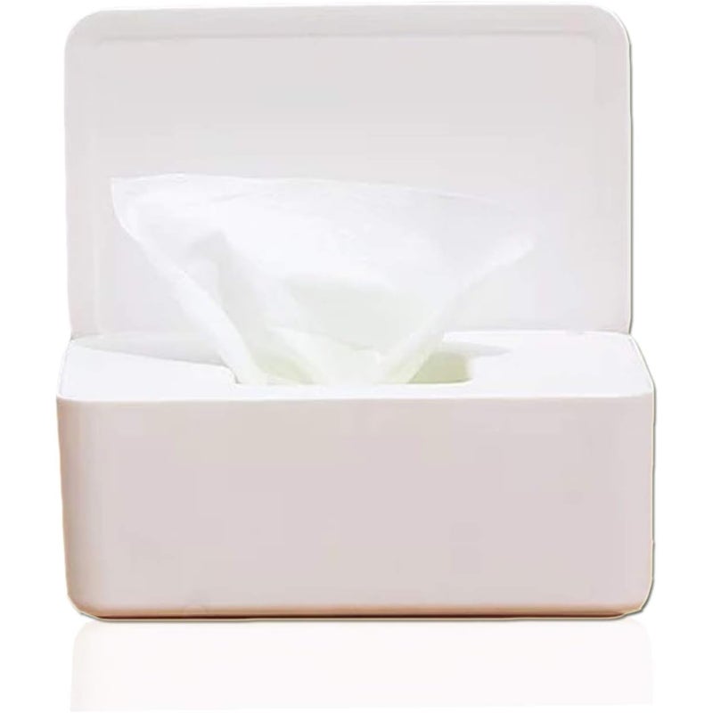 Pojemnik o dużej pojemności do przechowywania chusteczek higienicznych, dozownik chusteczek nawilżanych z hermetyczną, prostokątną pokrywką do łazien