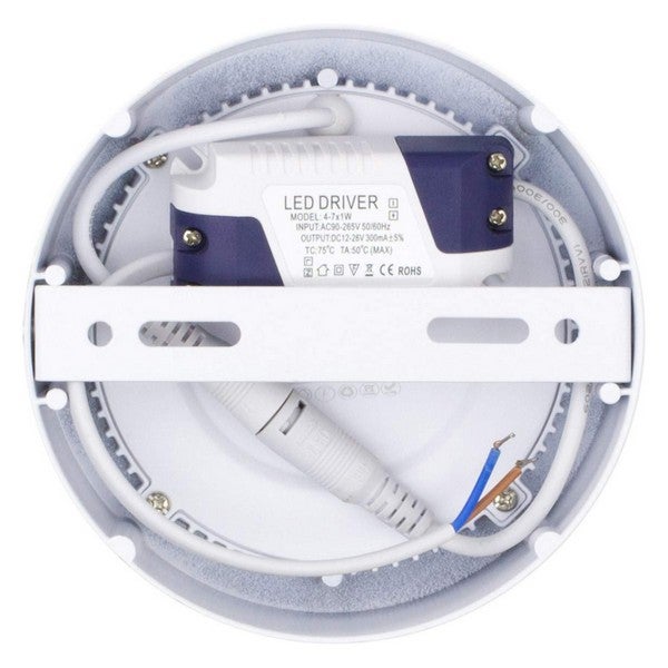 Plafonnier LED Rond 6W Ø120 mm, 6000K Blanc froid, Aluminium, IP20, 480lm - 7