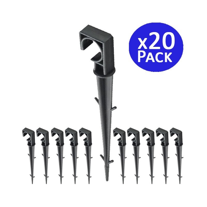 Lot de 20 Crampon de fixation plastique, Piquets de Fixation 16mm pour Ligne d'égouttement, tuyaux d'arrosage et tuyaux gouteurs - 2