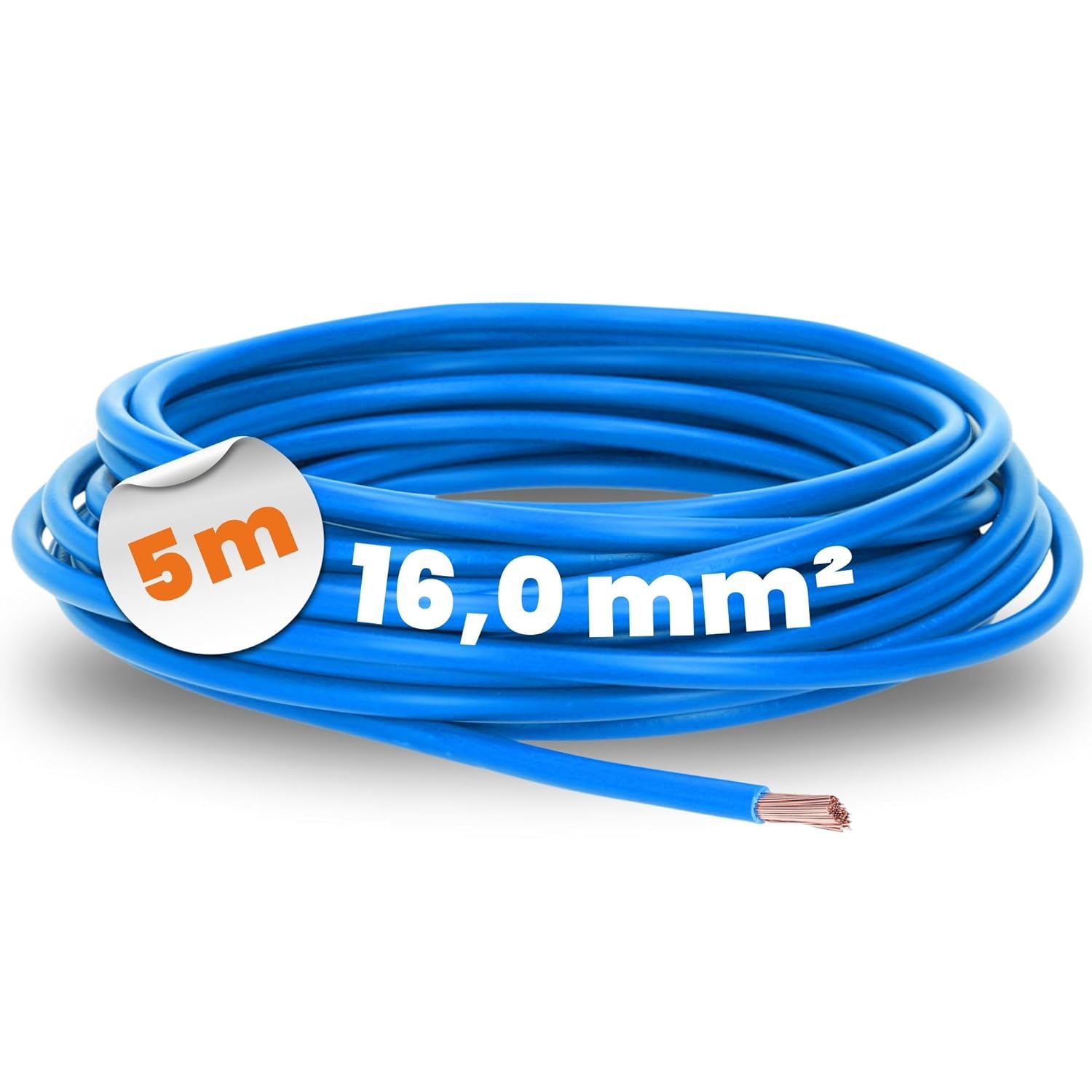 4520026 H07V-K 16,0 mm2 Bleu I Câble de câblage flexible I Fil simple ...