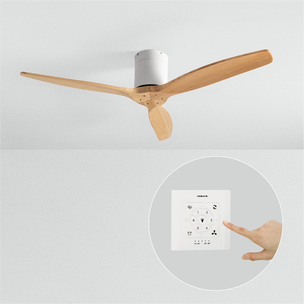 CREATE - WIND CALM M - Ventilateur de plafond silencieux 40W avec pales techniques en ABS Ø132cm sans eclaraige avec contrôleur mural - 2