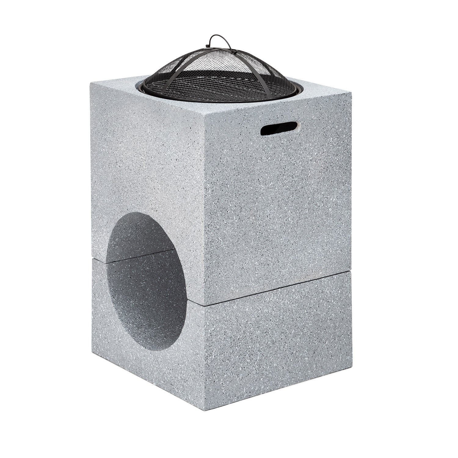 BLUMFELDT Braséro blumfeldt Monolith avec grill MGO & bac en acier et pare-étincelles Gris / argent - 8