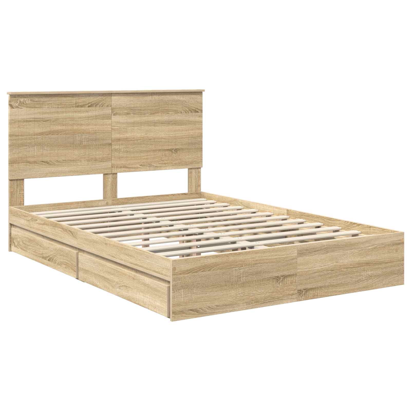 Lit de Rangement Chêne 140 x 190 cm Bois d'ingénierie - 4