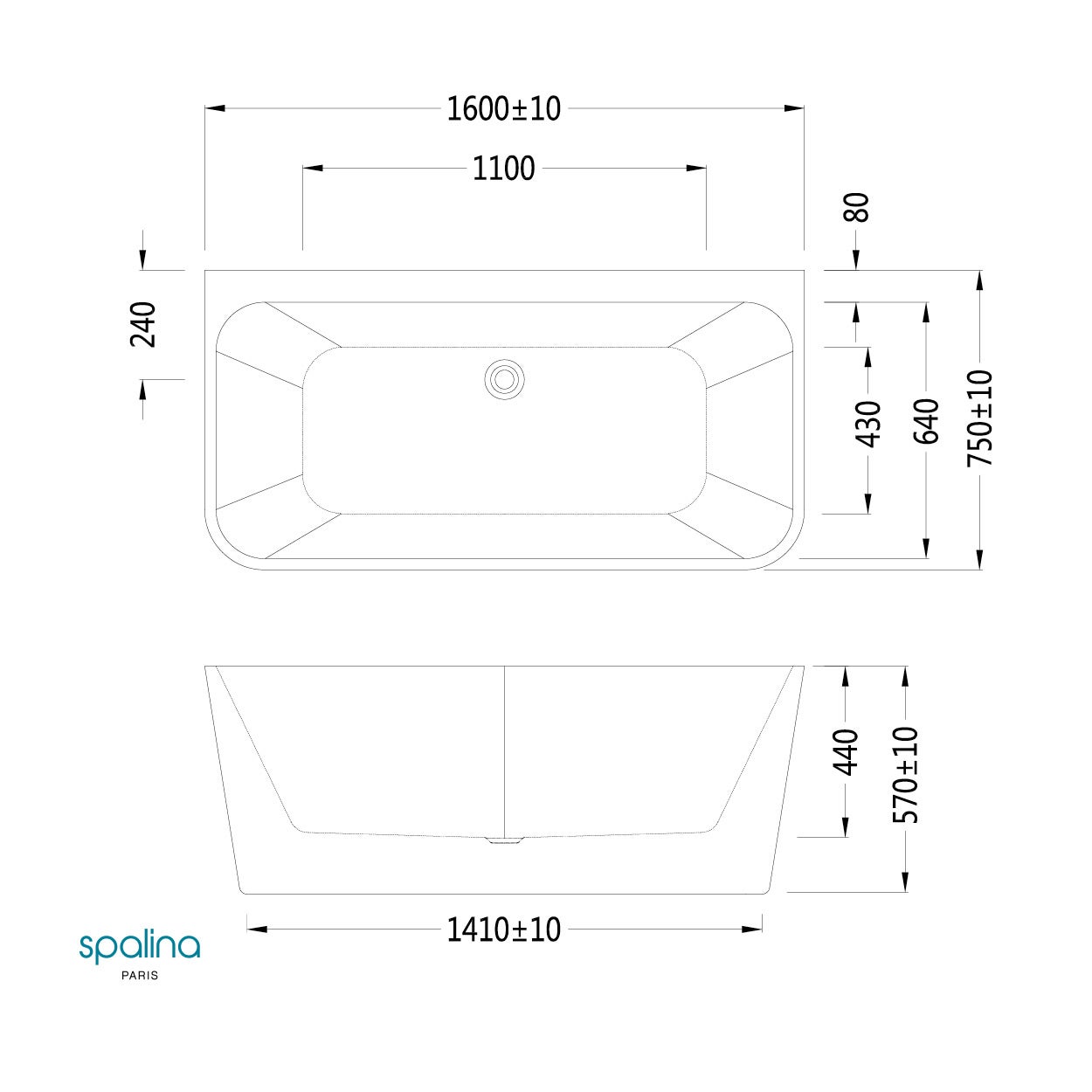 Baignoire Ilot Mint 160 blanche 160 x75 x57 cm, by SPALINA - 10