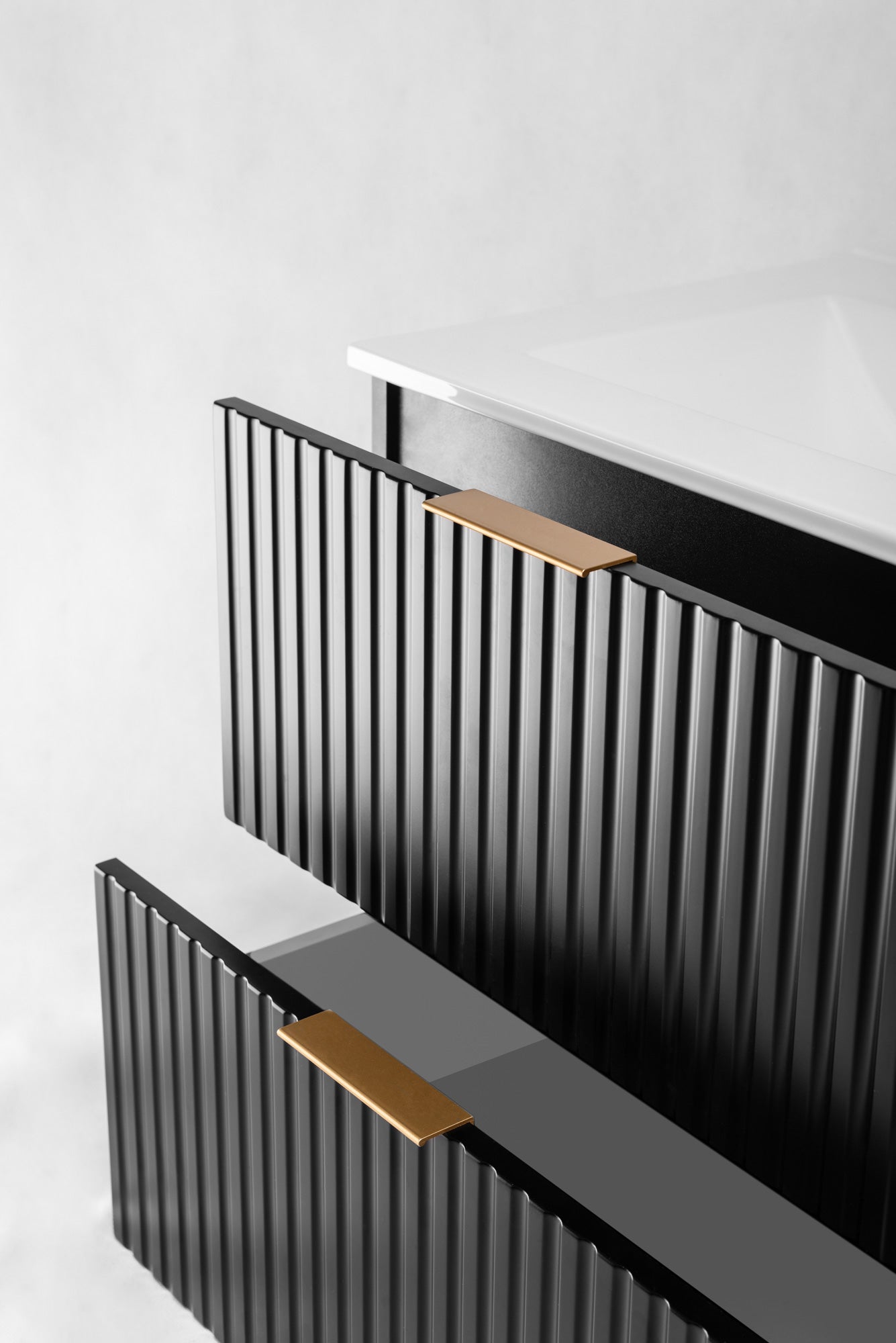 Meuble sous double vasque sur pieds FLOW noir 120 cm - 8