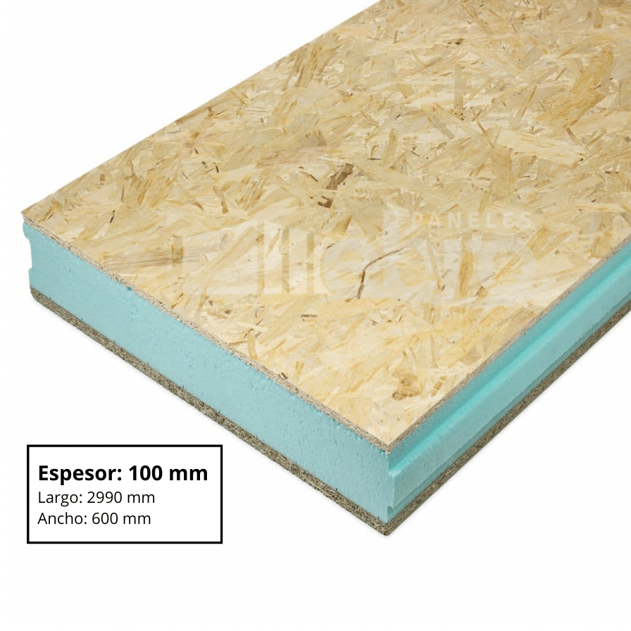 Paneles ebro - panel sándwich osb decorado 16/100/10 aglomerado hidrófugo 2990x600 mm