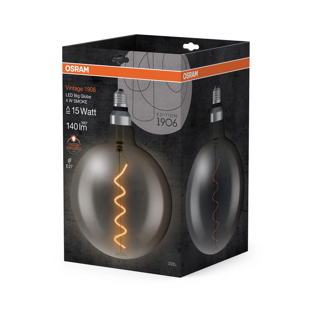 Ampoule LED éd.1906 200 mm clair fil spiralé fumé 5W12 E27 OSRAM - 4