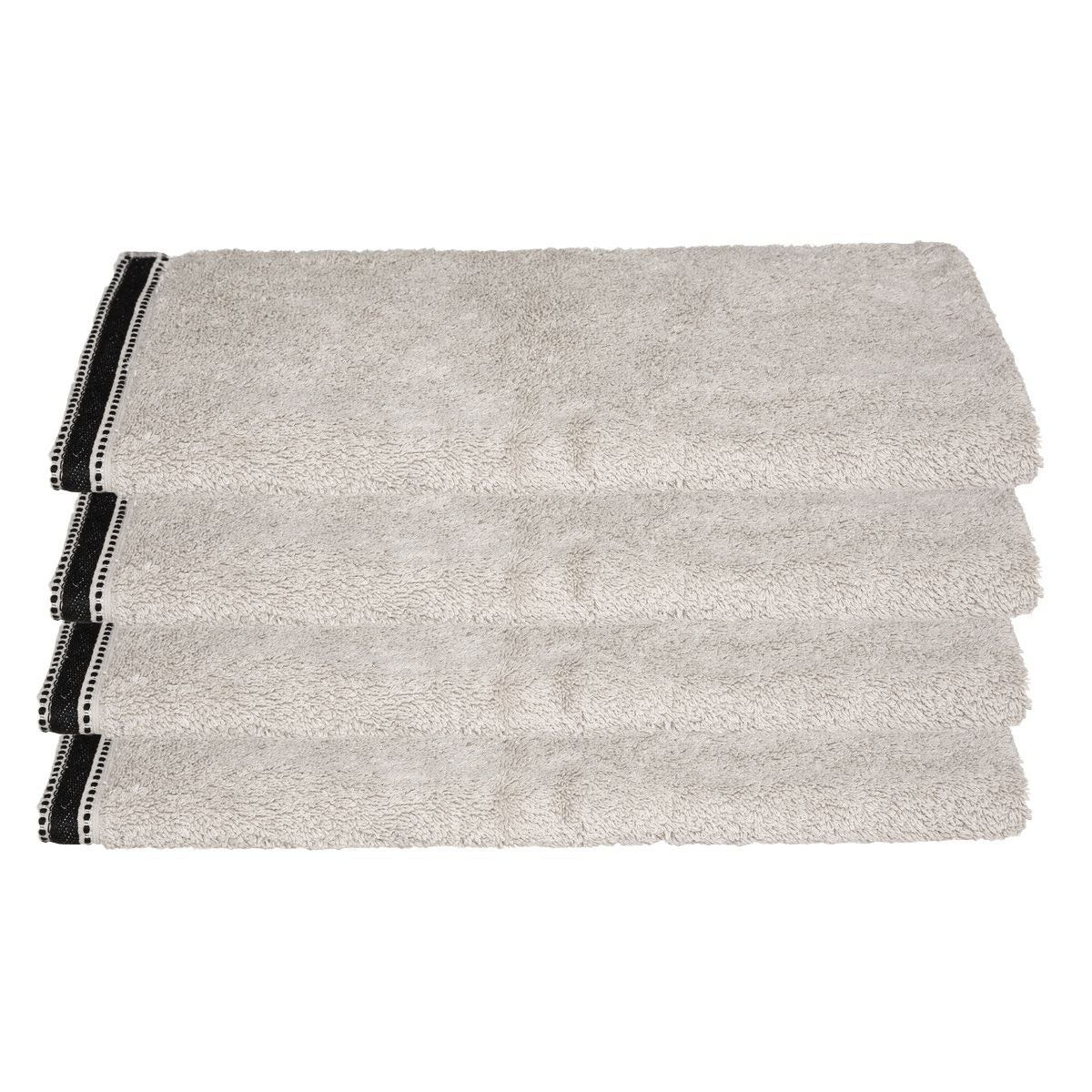 Lot De 4 Serviettes De Toilette En Coton Taupe Tissu éponge 50 X 90 Cm