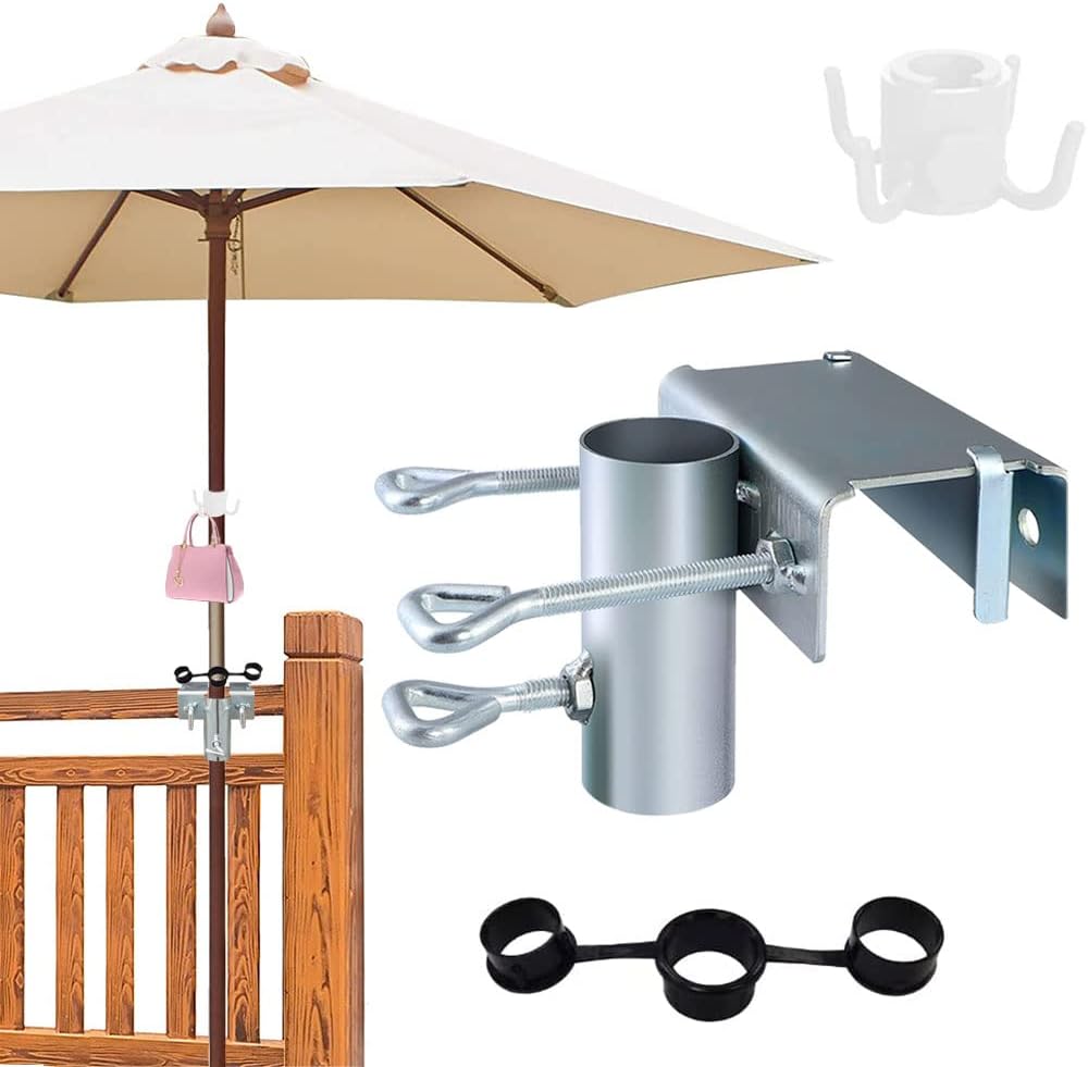 Klamra mocująca do parasola, uchwyt mocujący do parasola, uchwyt do parasola na balustradę, uchwyt do parasola na biurko (B)