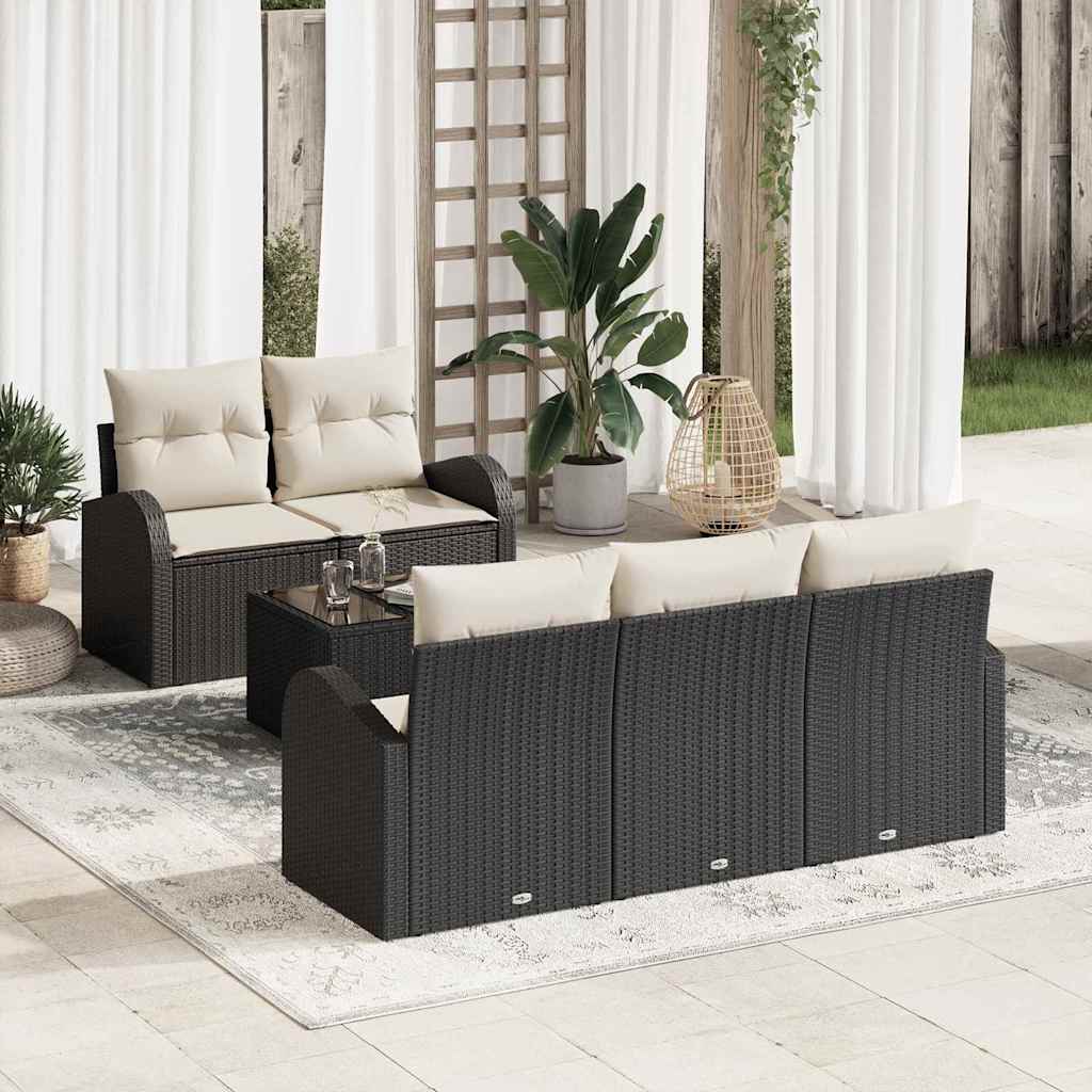 Zestaw Sof na Ogród Czarny 55 x 55 x 37 cm polirattan vidaXL