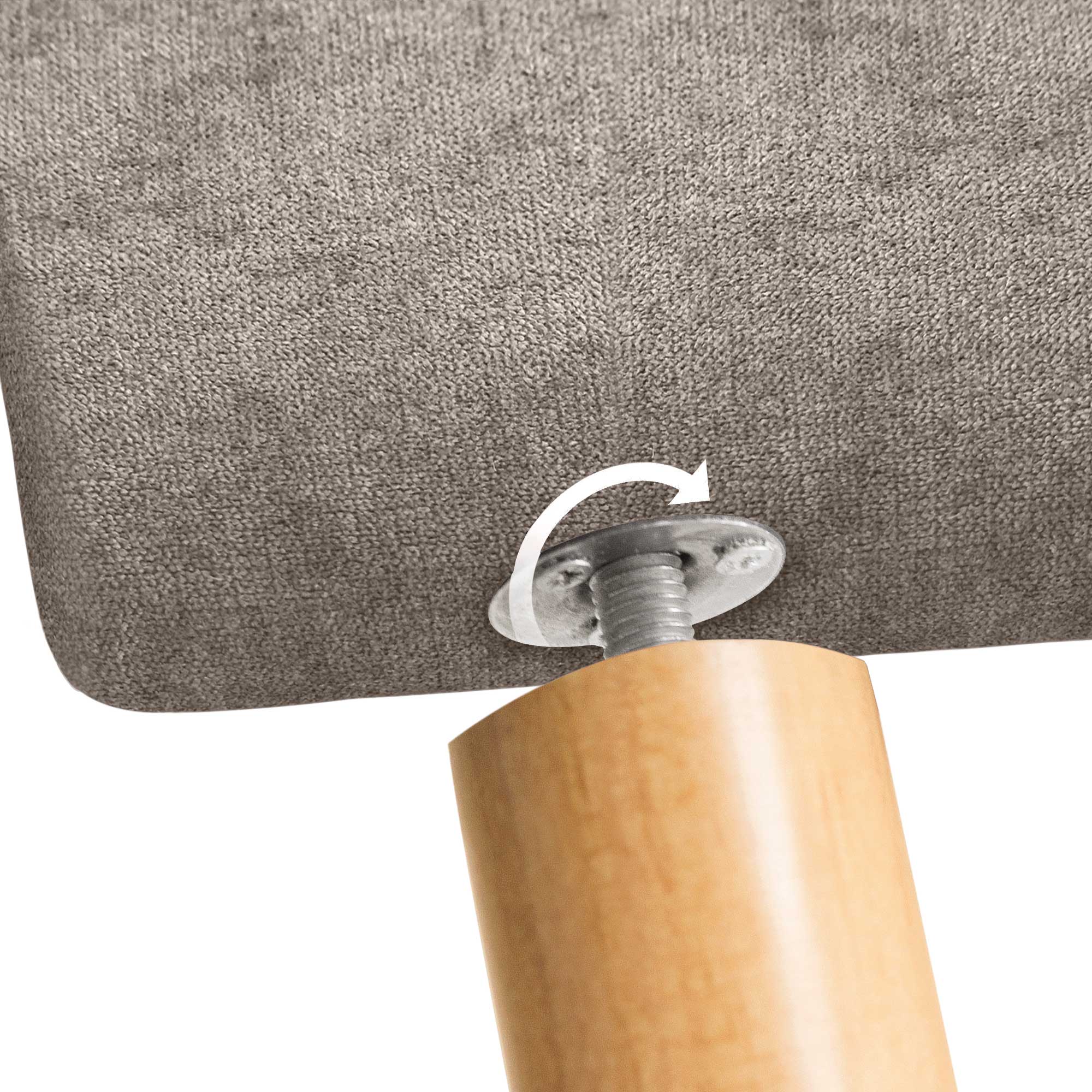 DHOME Cabecero de Tela AQUALINE Liso y con Patas cabeceros Cabezal tapizado Cama Lujo (Tela Tierra, 135cm (Camas 120/135/140)) - 6