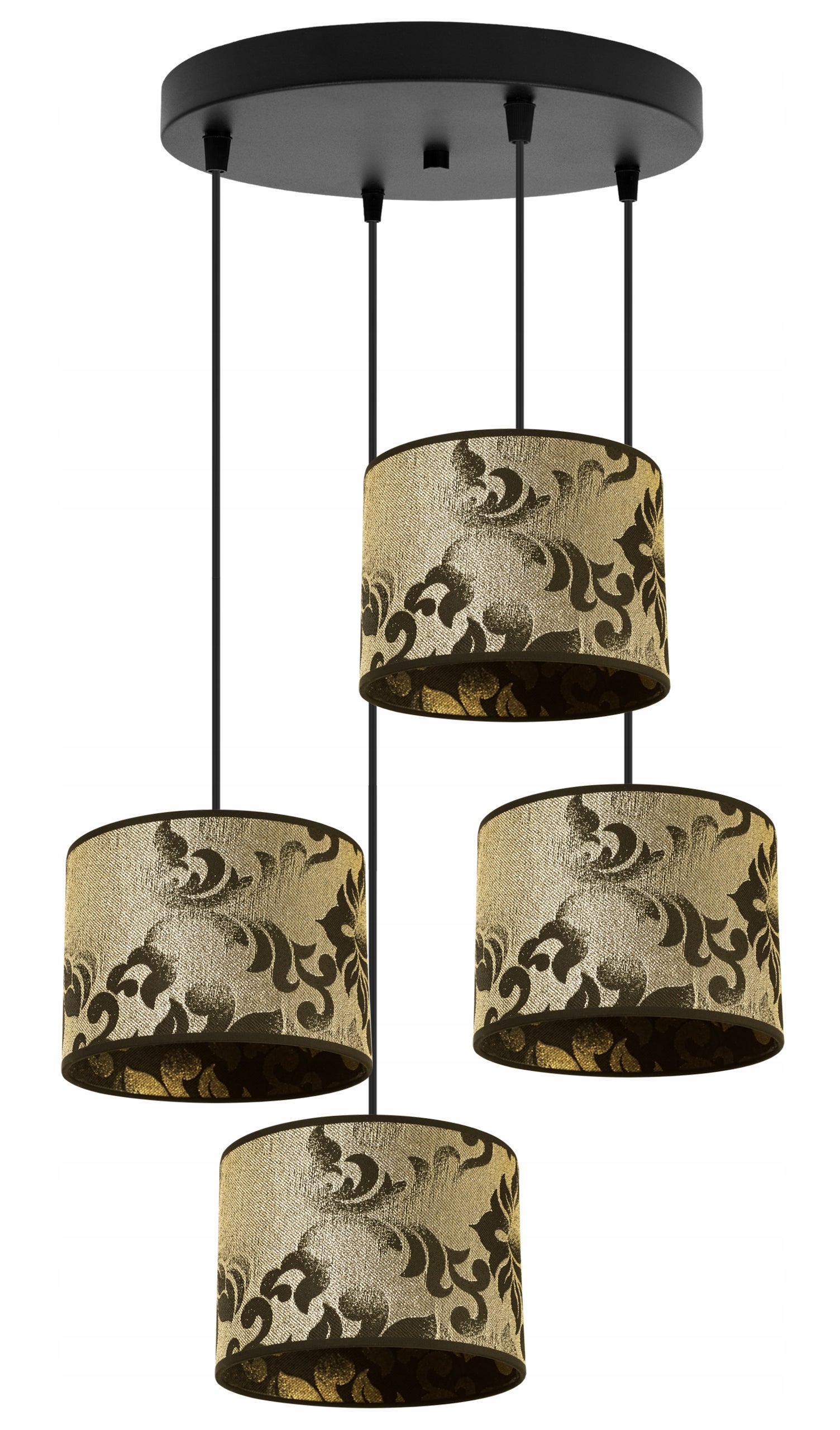 Lampa sufitowa wisząca boho Werona 4xE27 klosz owalny wzorzysty złoty Light Home LH