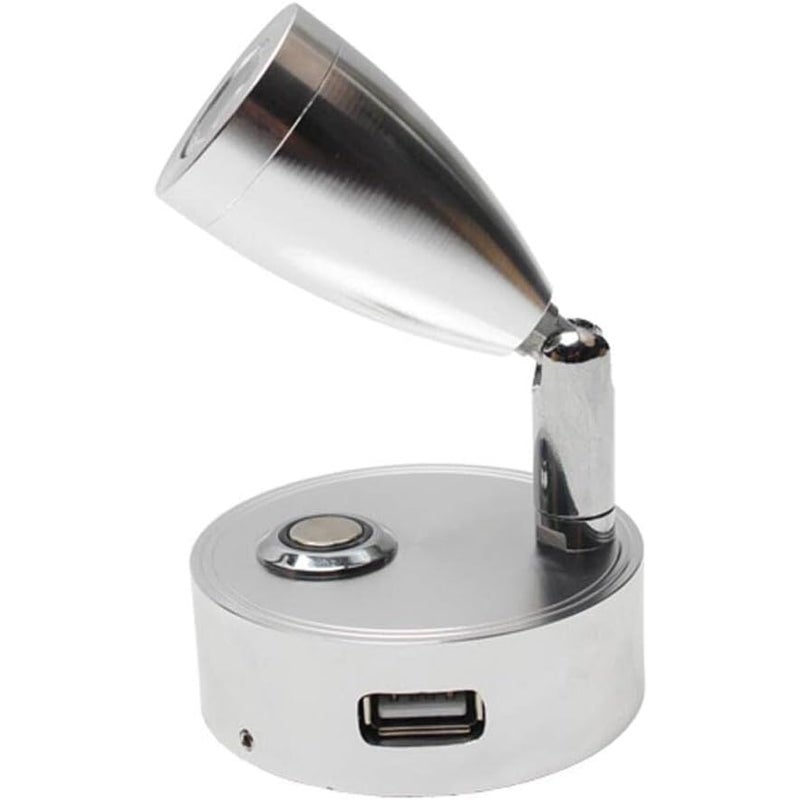 Lampka do czytania z włącznikiem/wyłącznikiem dotykowym i portem USB. 5 V/2 A, odpowiednia do przyczep kempingowych, kamperów, łodzi, światło białe (