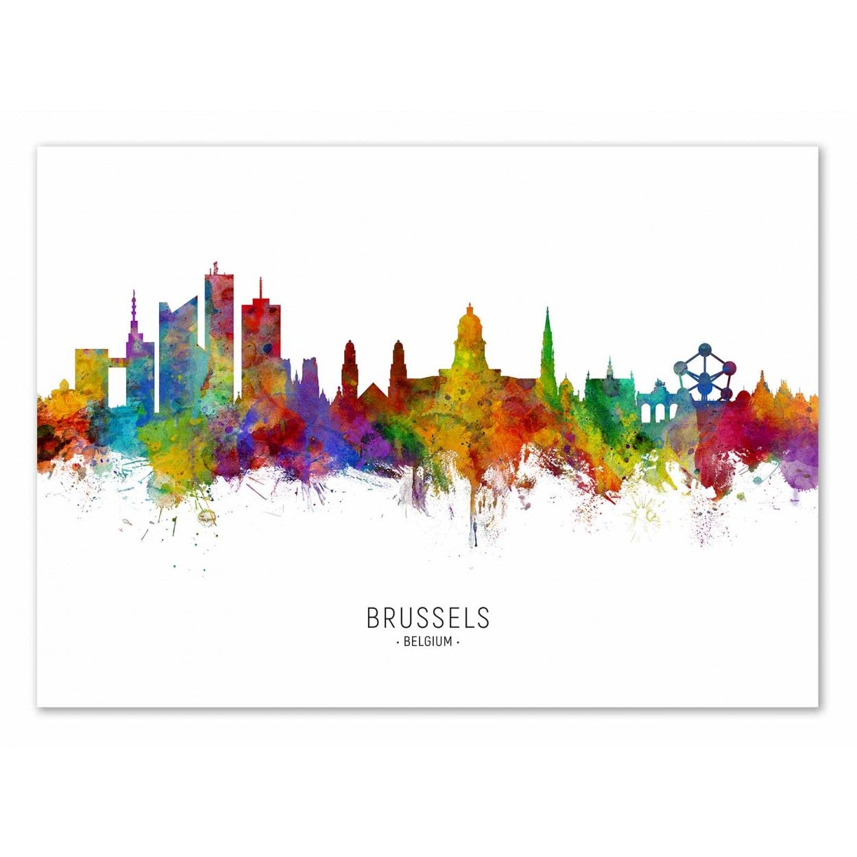 Art-poster - brussels belgium skyline (colored version) - michael tompsett - 30 x 40 cm