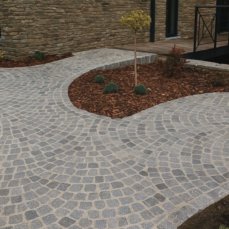 Pavé en pierre naturelle Granit Gris 10x10x8 cm - Boîte de 1m² - 4