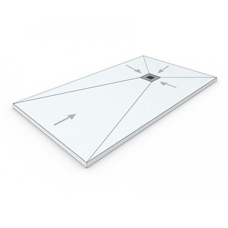 Receveur de douche en Résine extra-plat. Texture Ardoise. Blanc RAL: 9003 80X130CM - 4