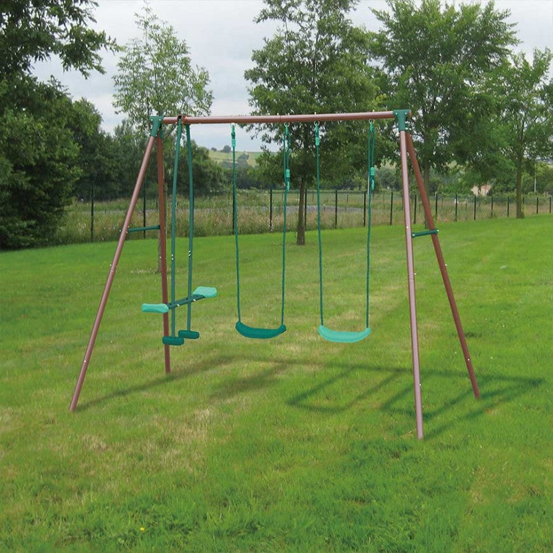 Portique 3 agrès en métal avec face à face MALO MENTHE - 2