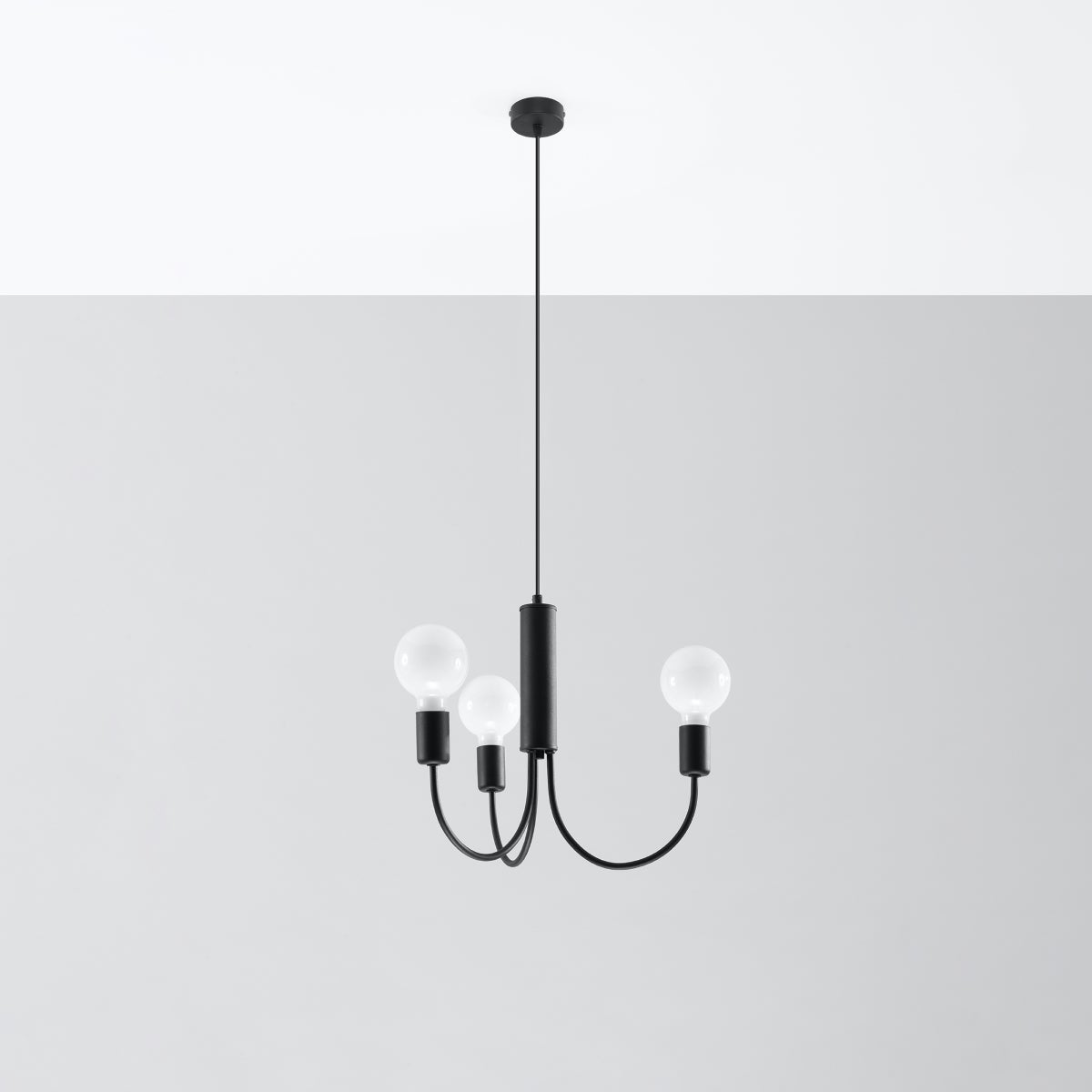Żyrandol MINIMO 3 czarny LED 4000K - 45x45x100cm Sollux