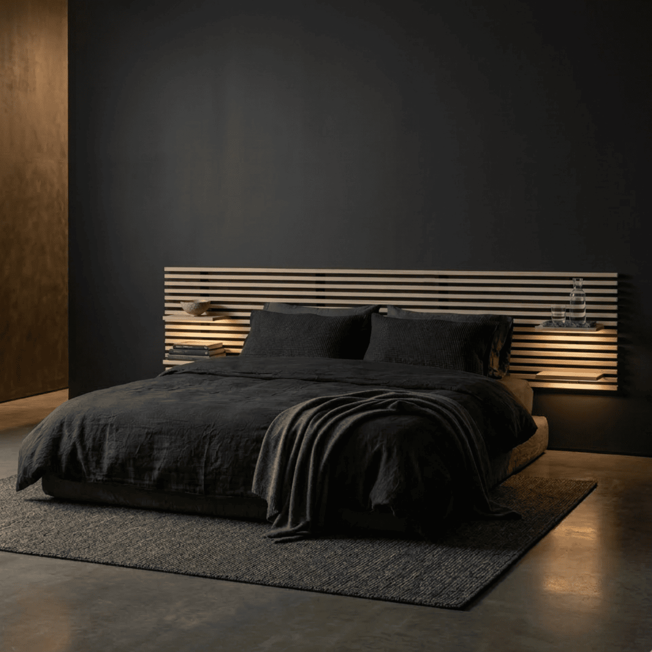 Tête de lit en pin avec étagères, L.250 x H.56 cm x P.21 cm - 5