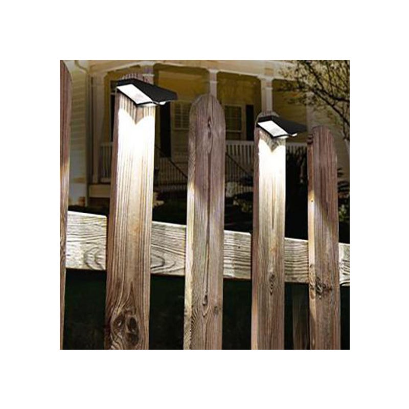 Zestaw 2 solarnych lamp ściennych indukcyjnych do ogrodu, oświetlenie dekoracyjne do ściany i ogrodzenia (białe)