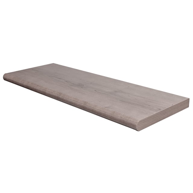Mensola da muro sospesa in legno con bordo arrotondato fissaggio con tasselli a scomparsa / Rovere Grigio / 60 x 25 x 2.5 cm
